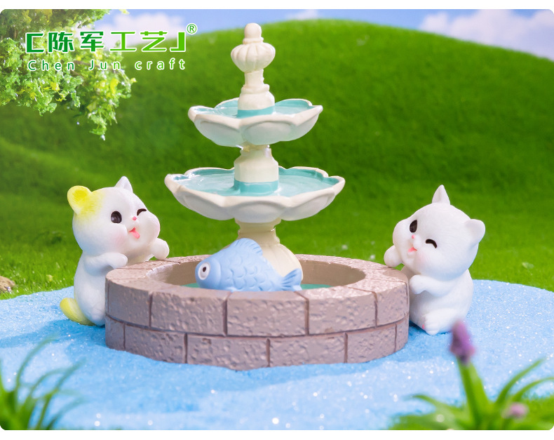 Micro-landscape creative, cute little cat doll, gardening kid house, DIY decorative accessories, desktop small ornaments pic 43