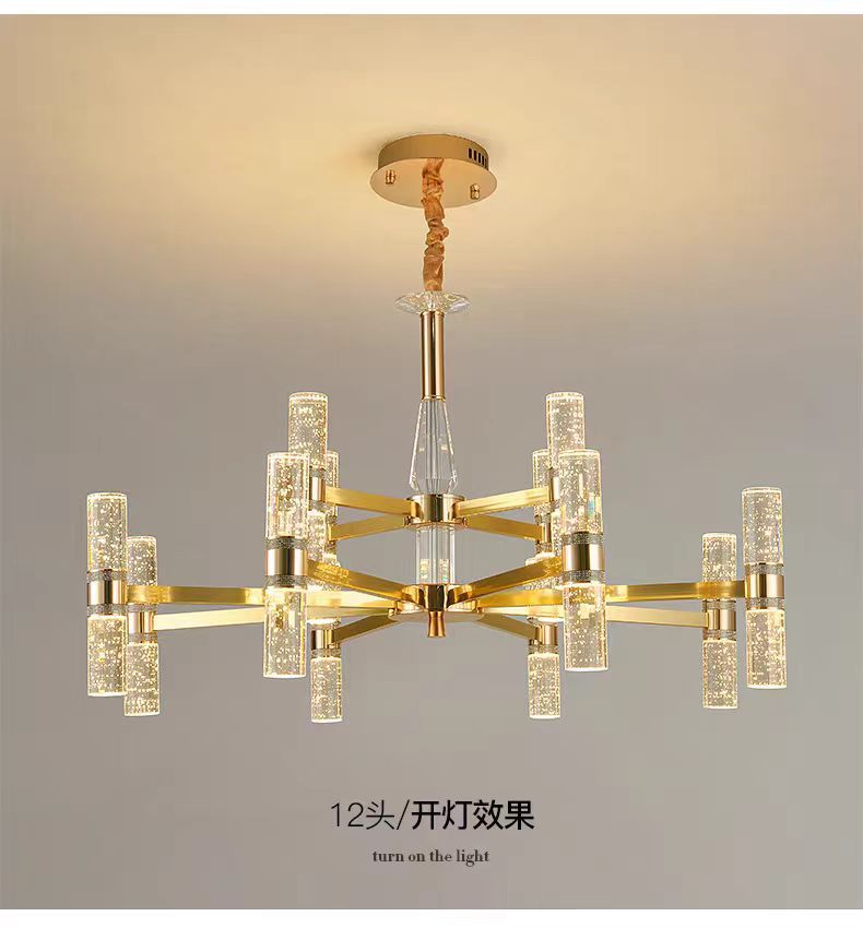 新款现代简约轻奢气泡柱水晶客厅吊灯高档大气全屋别墅餐厅卧室灯详情12