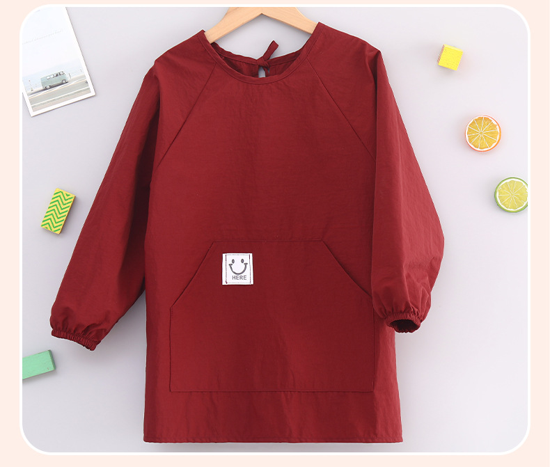 儿童罩衣防泼水长袖围裙耐脏餐饮幼儿园吃饭反穿衣小学生画画衣详情28