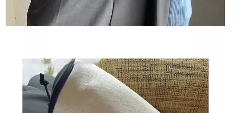 A light purple semi-high neck slim-fit innerwear with a knitted sweater for women in the spring of 2026 is a stylish and unique thin base layer pic 10