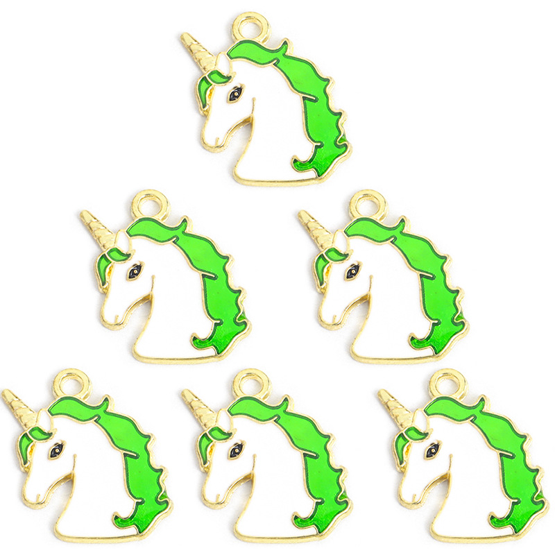 时尚卡通独角兽滴油合金挂件DIY饰品配件手链项链耳环钥匙扣吊坠详情12