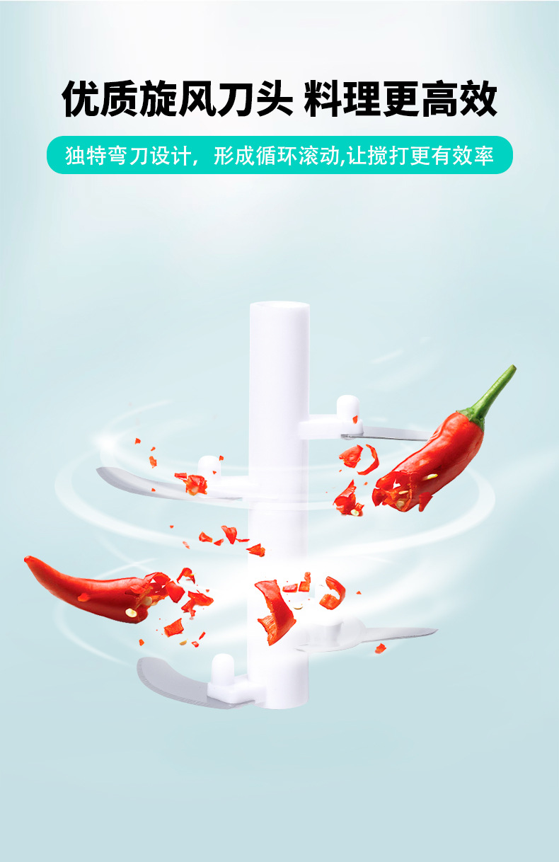 跨境专供家用捣蒜泥神器 拉绳切菜器 肉沫蒜蓉机蒜泥机辣椒拉蒜器详情8
