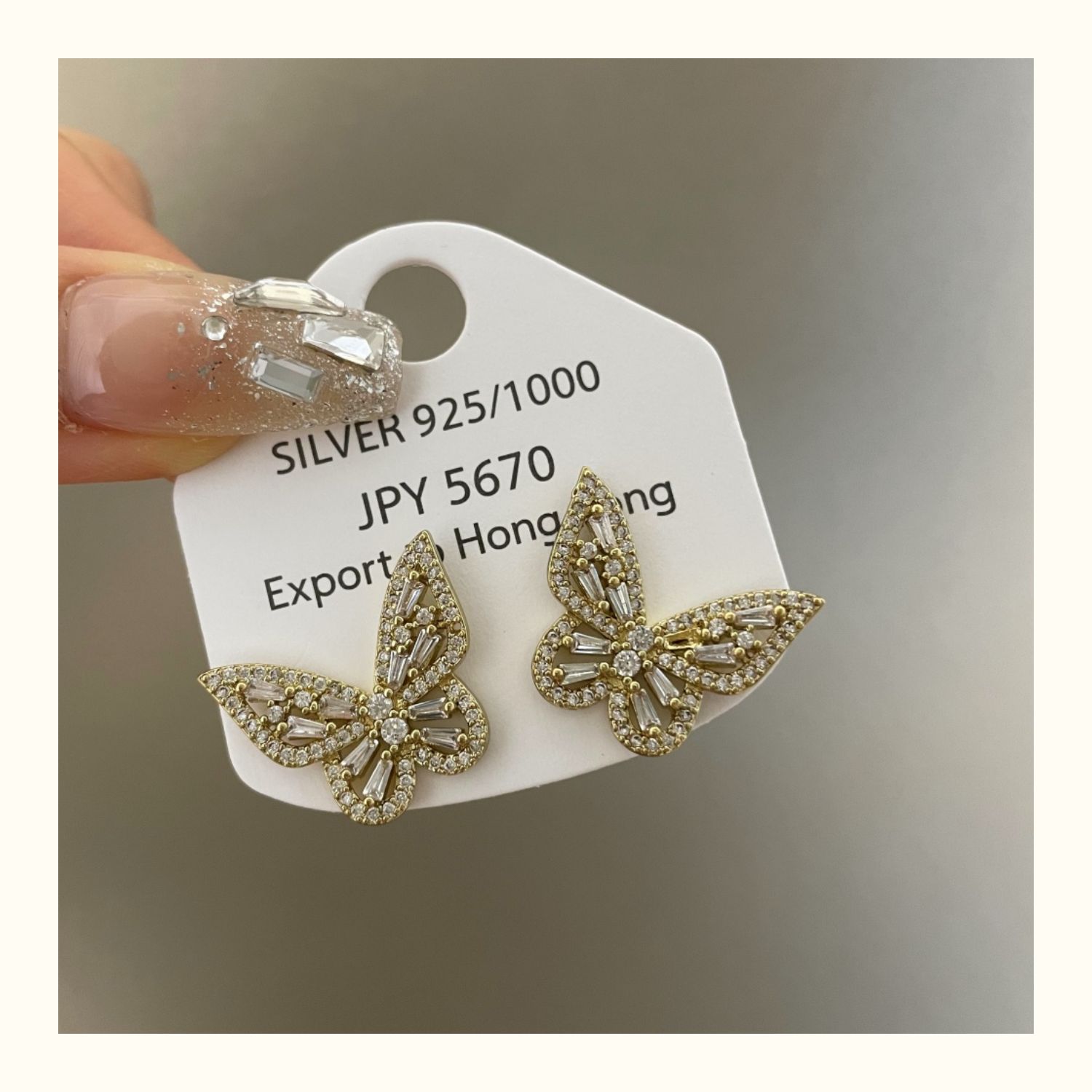 The 2025 new trendy zircon micro-set diamond exquisite small butterfly silver needle earrings exude an ethereal charm and are elegant golden earrings pic 3