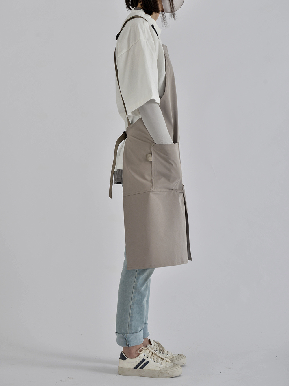 外贸工厂韩日防水式咖啡餐厅帆布围裙罩衣工作服围兜纯棉厨房制服详情9