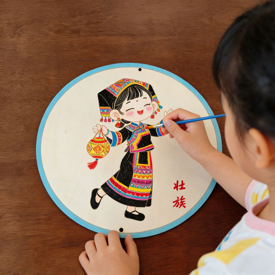 广西三月三壮族文化手工diy材料包民族研学亲子美育节日装饰团扇详情7