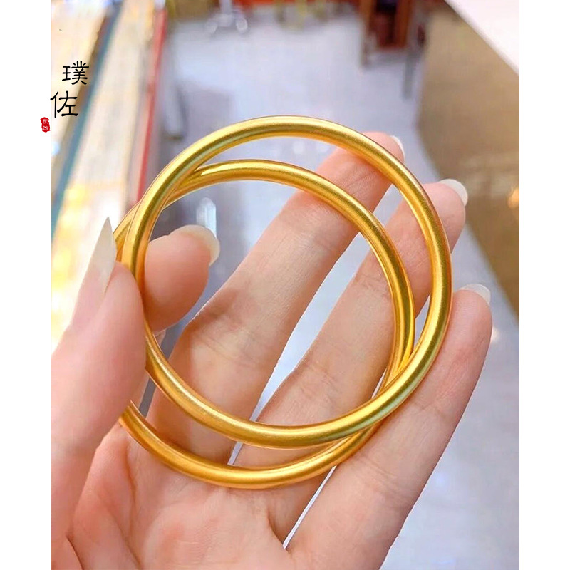 金店同款古法沙金传承手镯两世欢莲蓬手链轻奢气质百搭叠戴手饰详情4