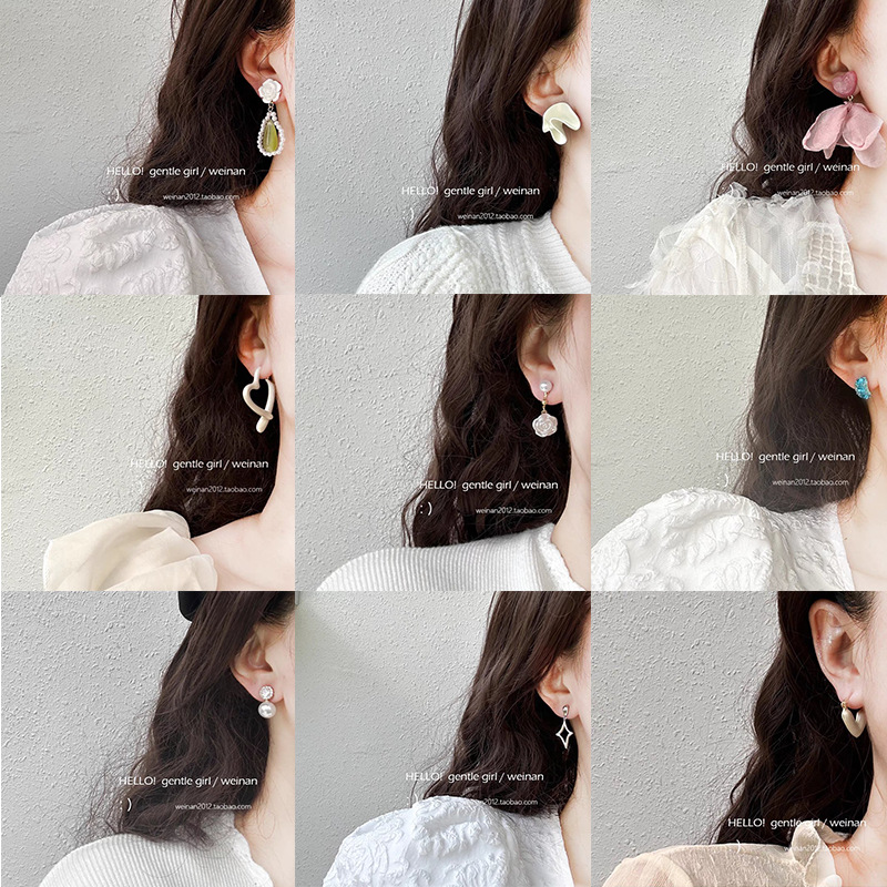 s925 Silver needle design, heart-shaped flower tassel stud earrings, high-end pearl earrings and elegant earrings for women in 2024 pic 2