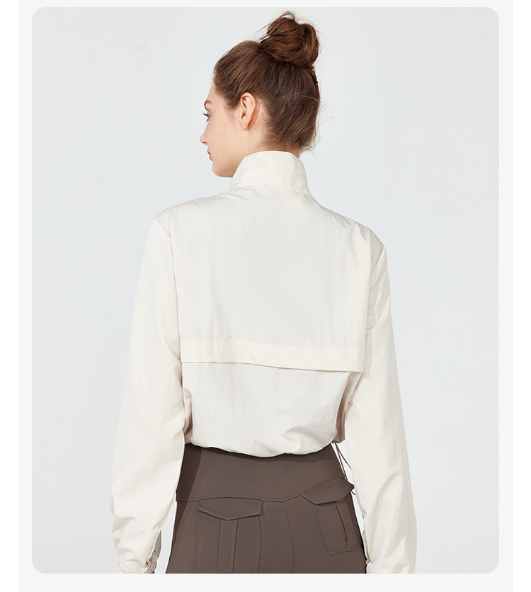 Windproof down jacket, thin casual sun protection yoga wear, smock top, long-sleeved, loose sports jacket for spring and summer, women pic 19