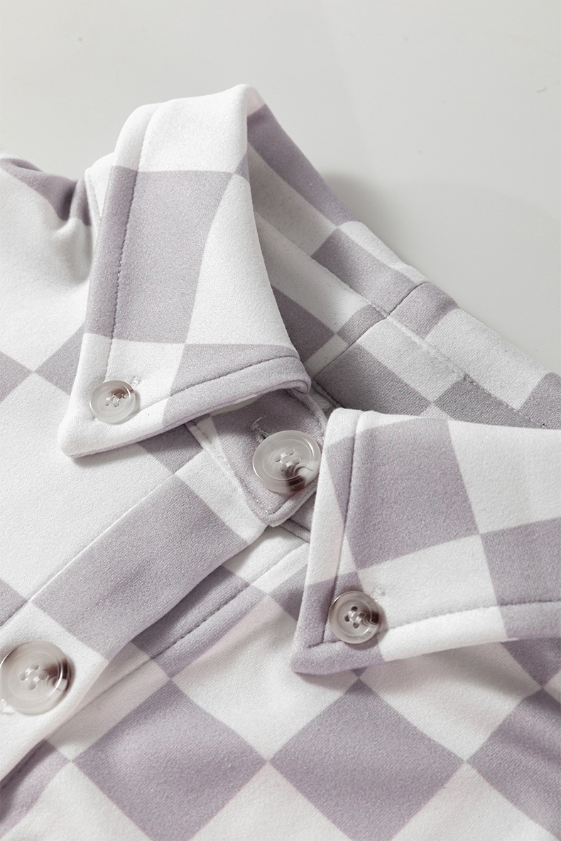The independent website is selling a new autumn and winter collection of lapel jackets for women, featuring a casual European and American style printed single-breasted multi-button coat pic 13