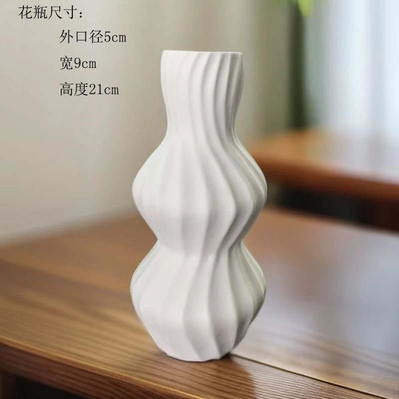 2025 nordic wind jarrón de cerámica blanca hogar moderno y simple escritorio decorativo pieza de montaje hidroponía flores flores secas contenedor pic 6