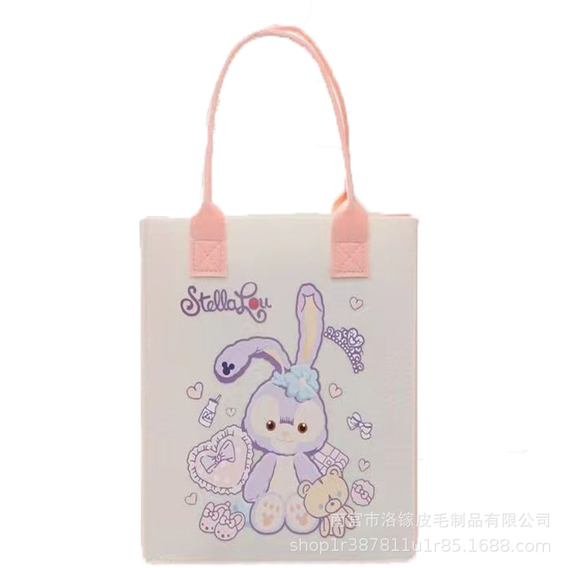 新款手提包女士手提袋手拎包大容量敞口时尚毛毡购物袋详情11