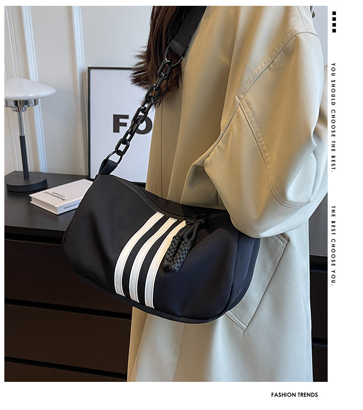 High-end Oxford fabric single-shoulder bag, casual and fashionable chain crossbody bag, cross-border versatile underarm bag for women wholesale pic 3