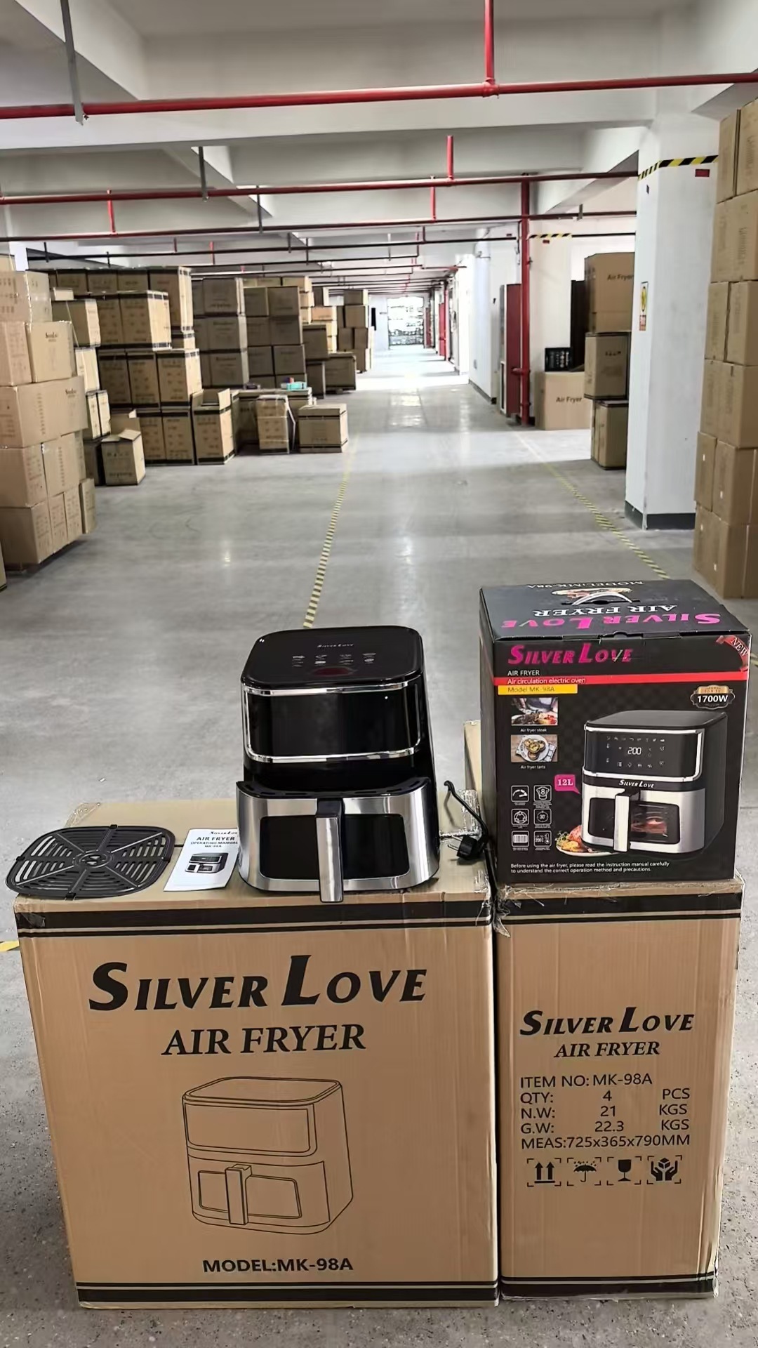 Export 1700W high-power air fryer 12L large-capacity smart touch household visual electric fryer Z209 pic 9