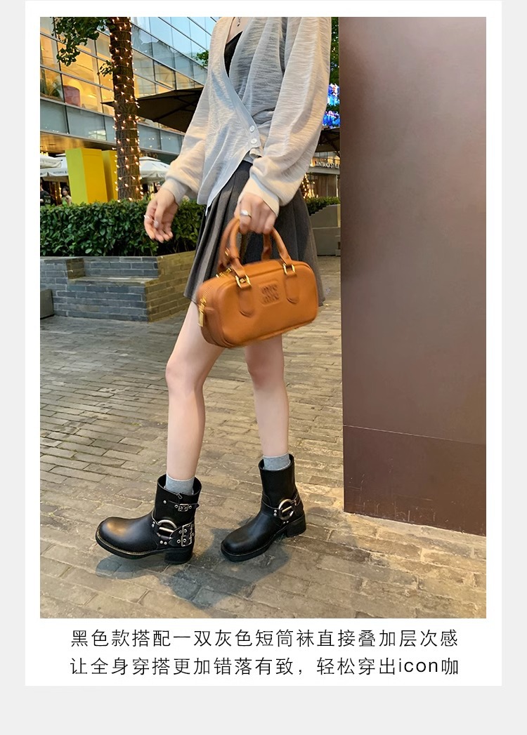 【sheii苏茵茵】梦玲同款~阿miu真皮中高筒西部牛仔靴女骑士长靴详情30