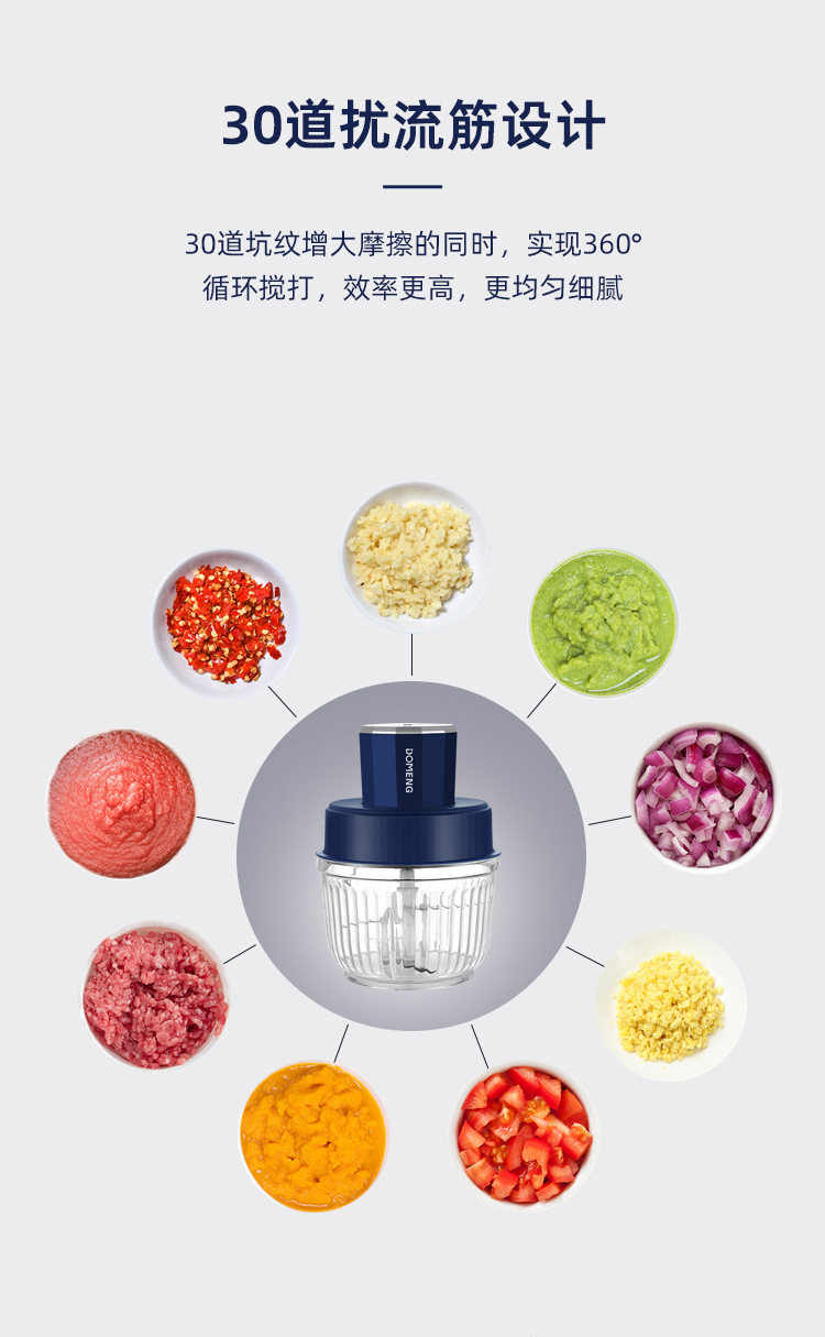 Domon Electric small household meat grinder, fully automatic stainless steel meat mixer, cross-border export 110V blender pic 12