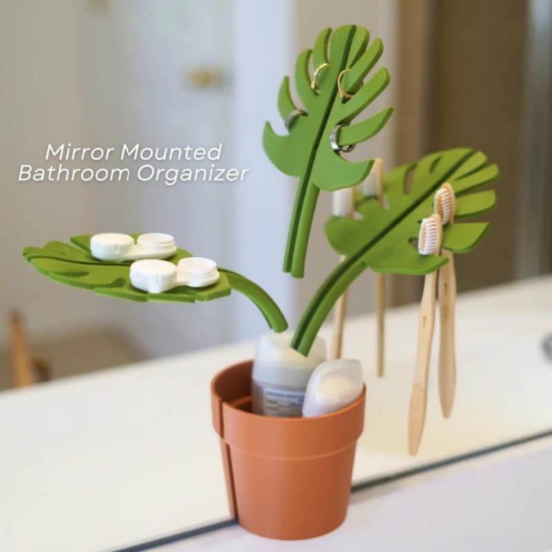 跨境新款Monstera Coaster龟背竹杯垫3D打印植物装饰品塑料工艺摆件详情6