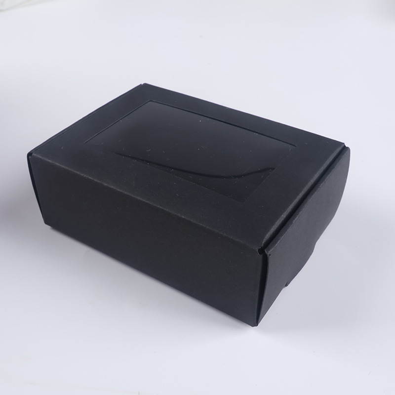 跨境牛皮纸飞机盒手工皂开窗盒镂空白卡黑卡迷你牛皮纸盒批发定制详情10