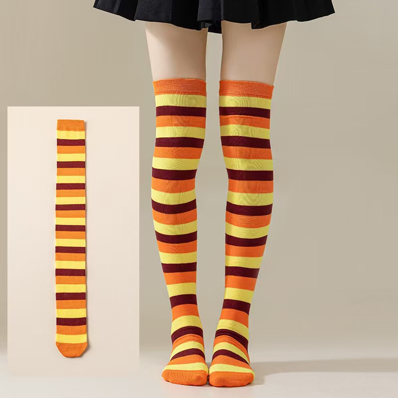 爱尔兰节绿色长筒袜派对三叶草过膝袜圣帕里克节幸运草条纹长筒袜详情19