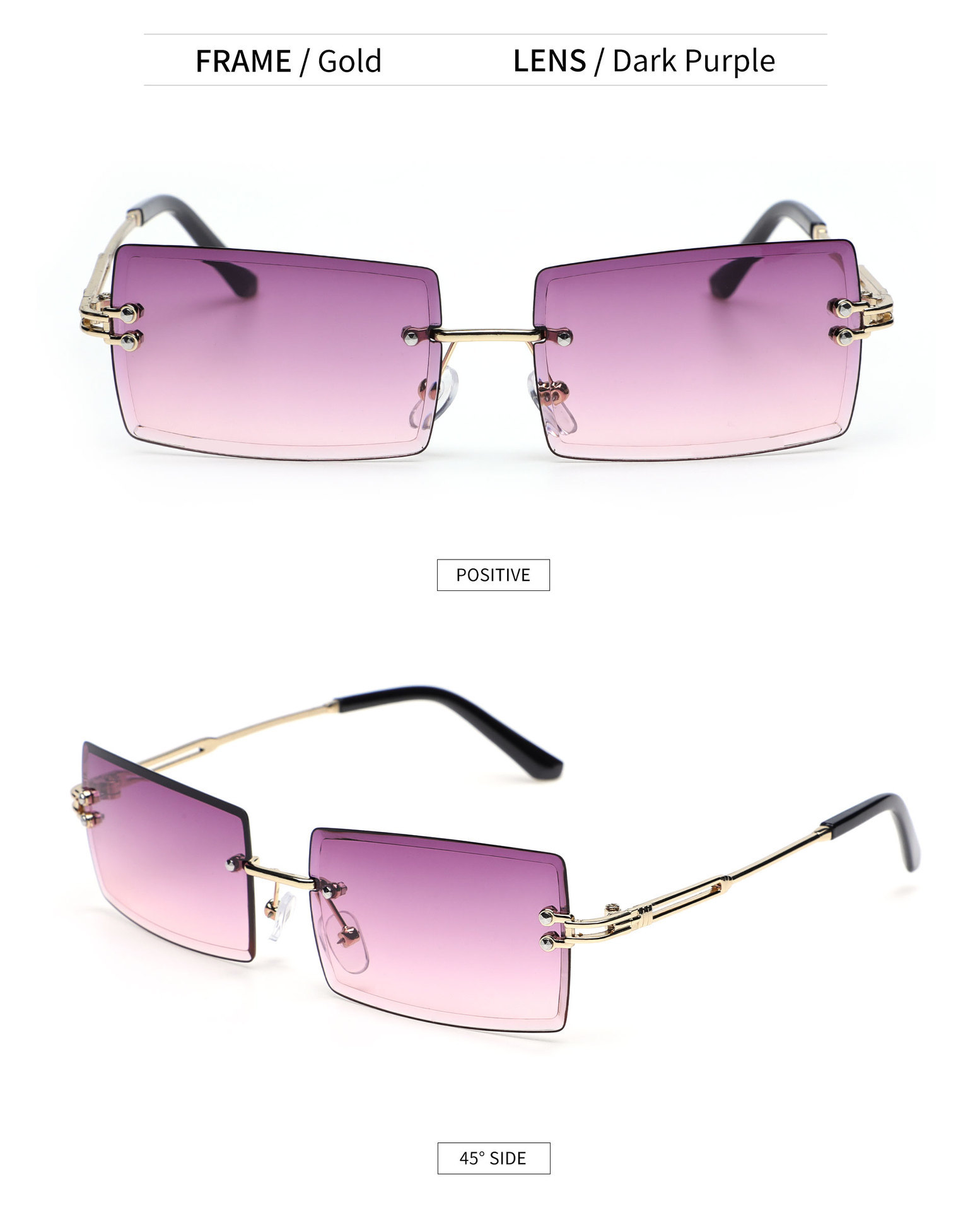 金属无框太阳镜女士批发眼镜时尚欧美方框超轻男款眼镜防晒墨镜详情23