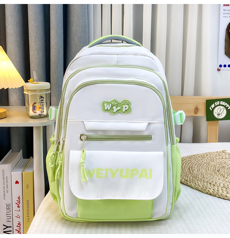 High-appearance-level color-blocking schoolbags for female junior high school students, large-capacity backpacks for high school students, multi-layered load-reducing backpacks for primary school students pic 24