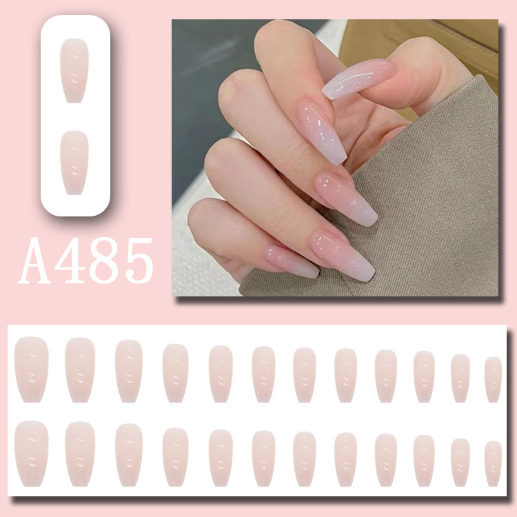 Wearable nail art pieces, artificial nail products, detachable, simple lemon ice transparent, popular online style Douyin nail art hair replacement pic 24