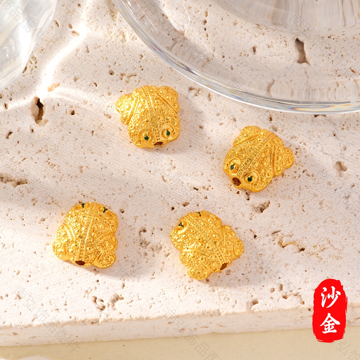 New ancient-style sand gold wealth-attracting bracelet and necklace with zirconium toad beads, a high-end Chinese style DIY accessory pic 2