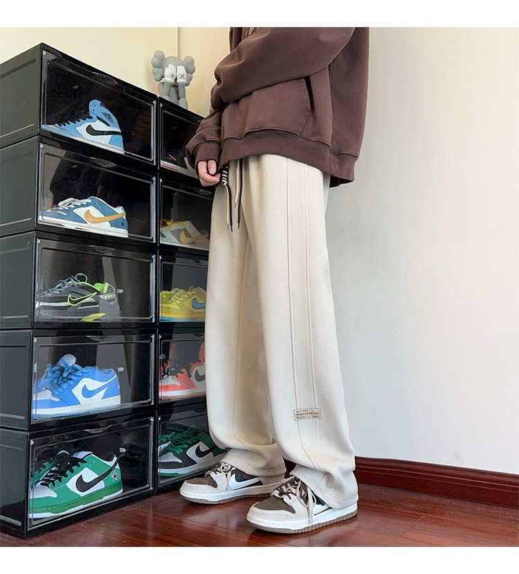 潮牌休闲裤子男宽松春秋新款抽绳运动裤青少年学生高级感卫裤长裤详情29