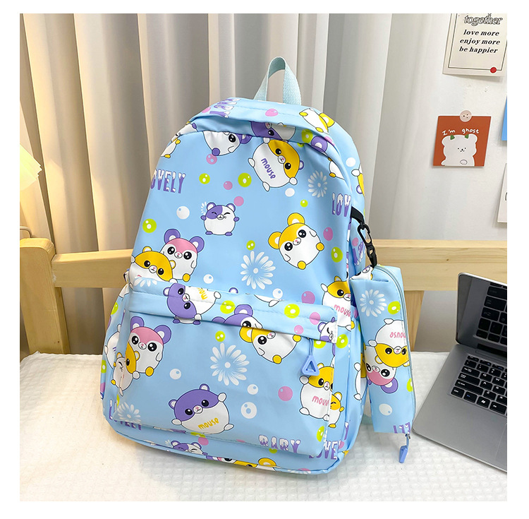 Wholesale escuela primaria primaria y secundaria estudiantes impresos espalda doble bolsa de las mujeres bolsa de la pluma de los hombres bolsa de manga color sólido bolsa de la escuela de gran capacidad pic 8