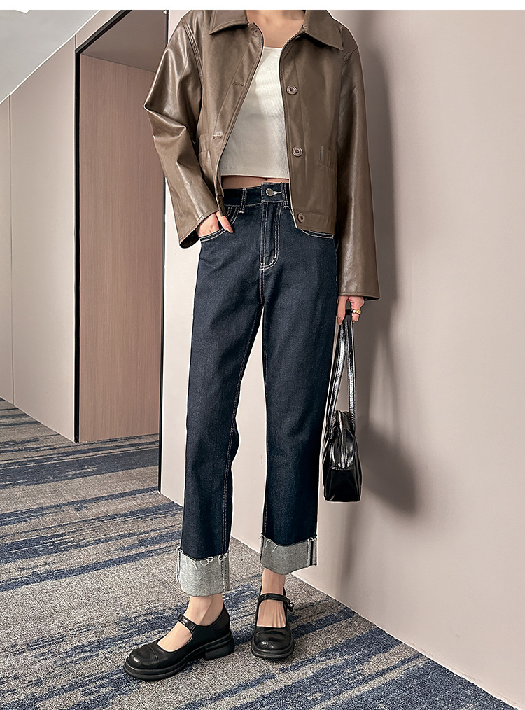 Q1-36法式复古厚底玛丽珍单鞋乐福鞋秋冬小众高级感小皮鞋女鞋黑详情19