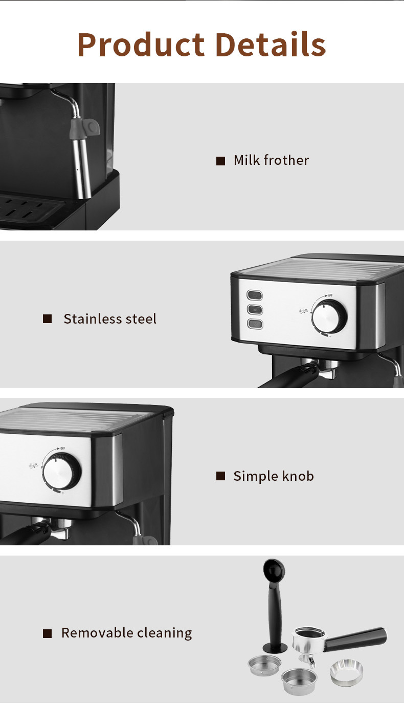 110V cross-border consignment Italian household coffee extraction machine, office steam milk foam semi-automatic integrated machine pic 8