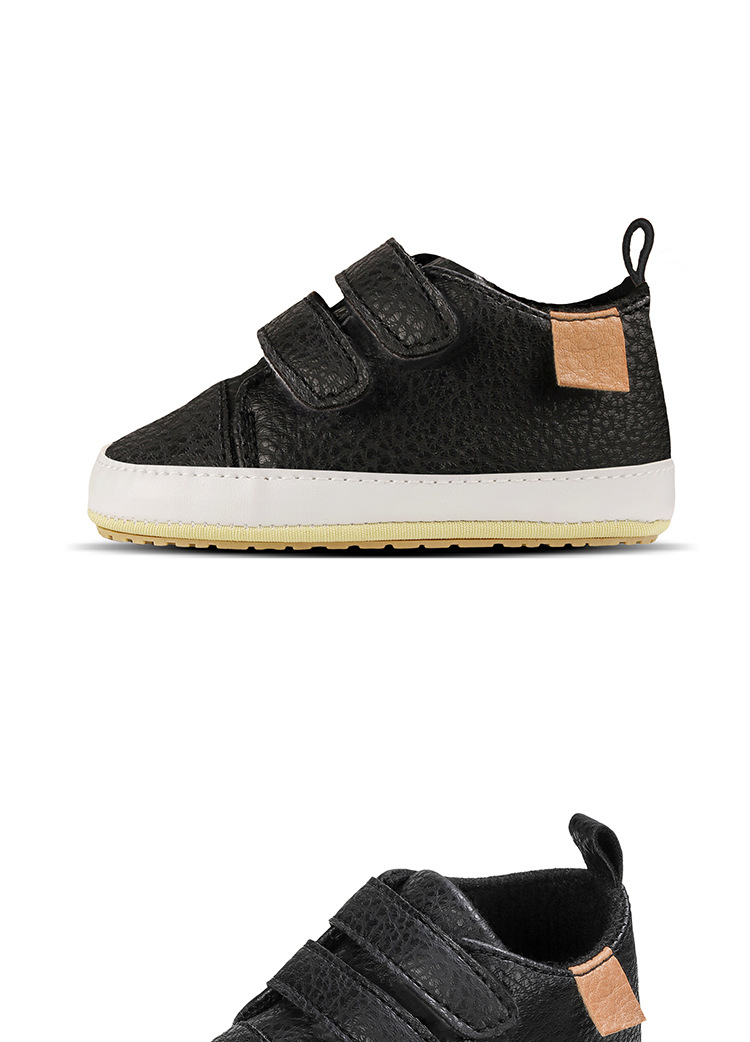 春秋0-1岁婴儿学步鞋PU魔术贴 男女宝宝波鞋室内外皮鞋软底详情12