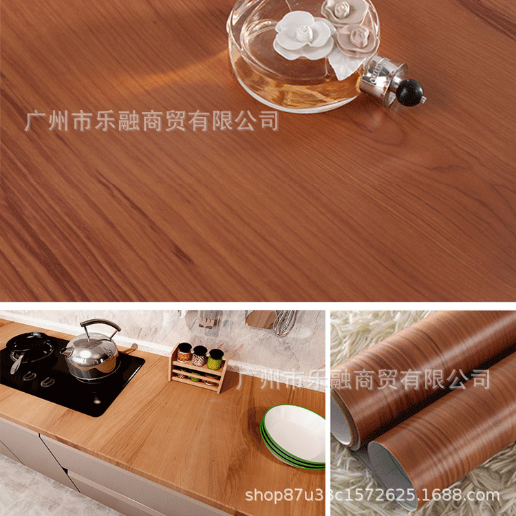 跨境批发木纹贴纸桌面衣柜柜子翻新防水自粘自带胶壁纸背景墙加厚详情7