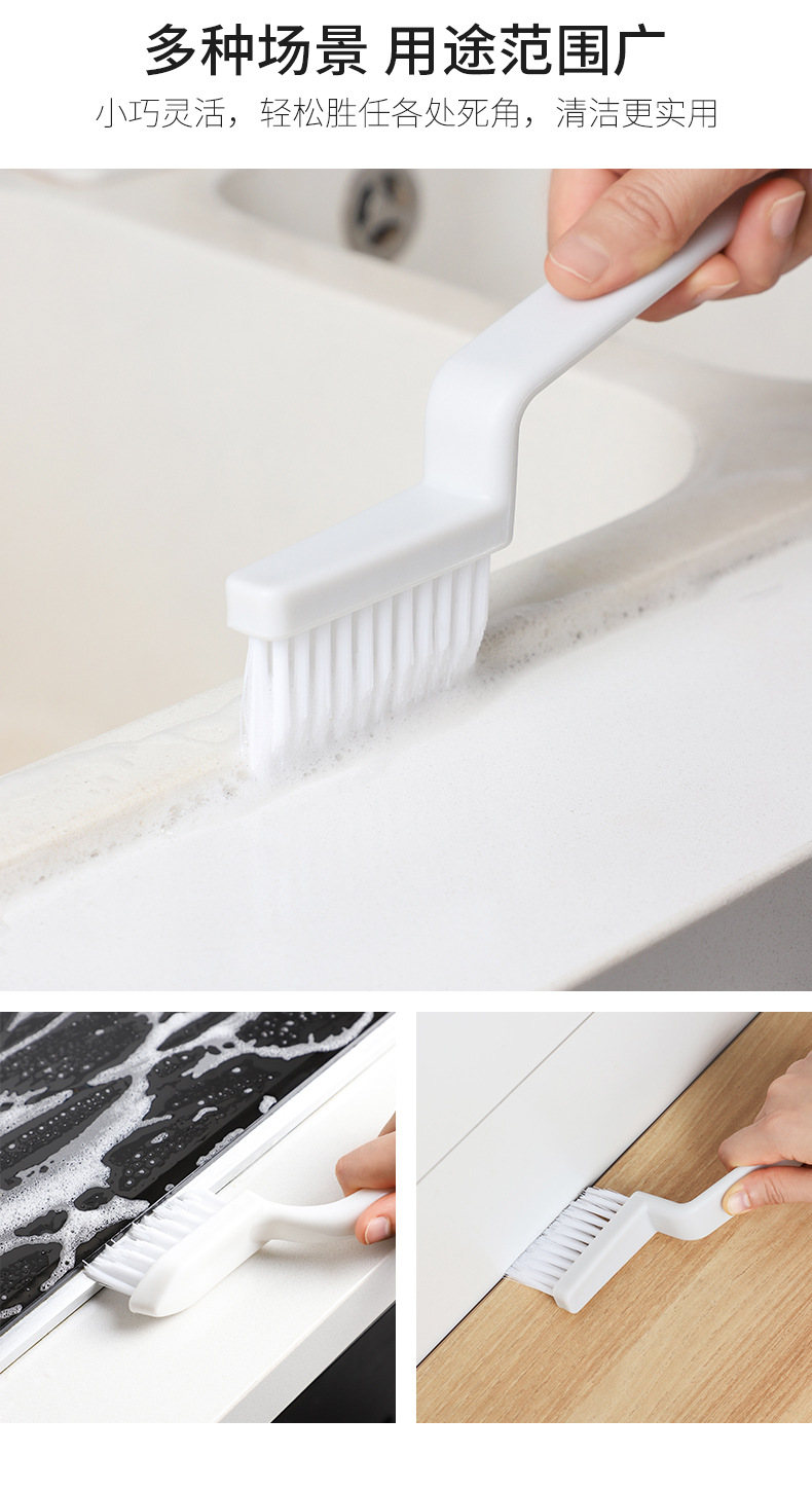 A small brush for cleaning the corners of the bathroom tile walls without blind spots, a toilet brush for scrubbing floor gaps, and a bathroom grouting and cleaning brush pic 10