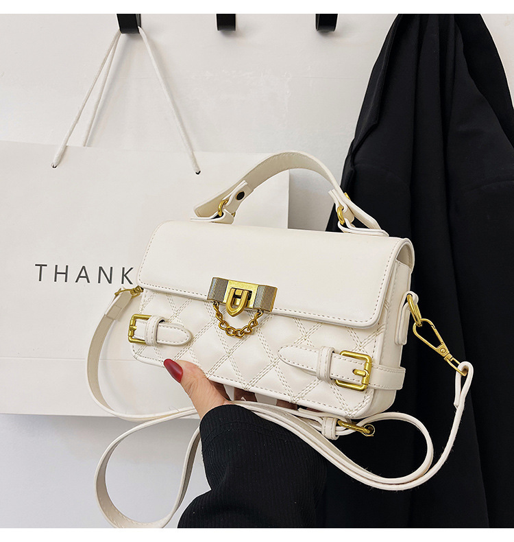 外贸新款菱格手提包包女2025复古百搭小方包春季质感单肩斜挎包详情3