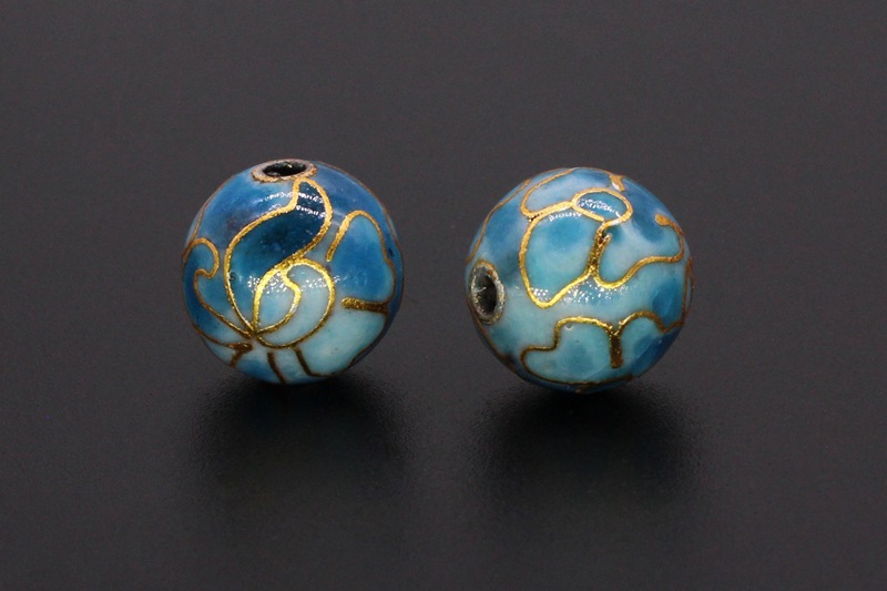 Traditional copper-based cloisonne enamel jewelry accessory beads, cloisonne multi-specification polished round beads pic 18