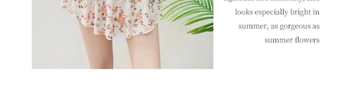 Swimsuit women, conservative one-piece sexy, hot spring Internet celebrity style, high-end look, floral print, slimming, concealing flesh, small breasts, pure and alluring style pic 12