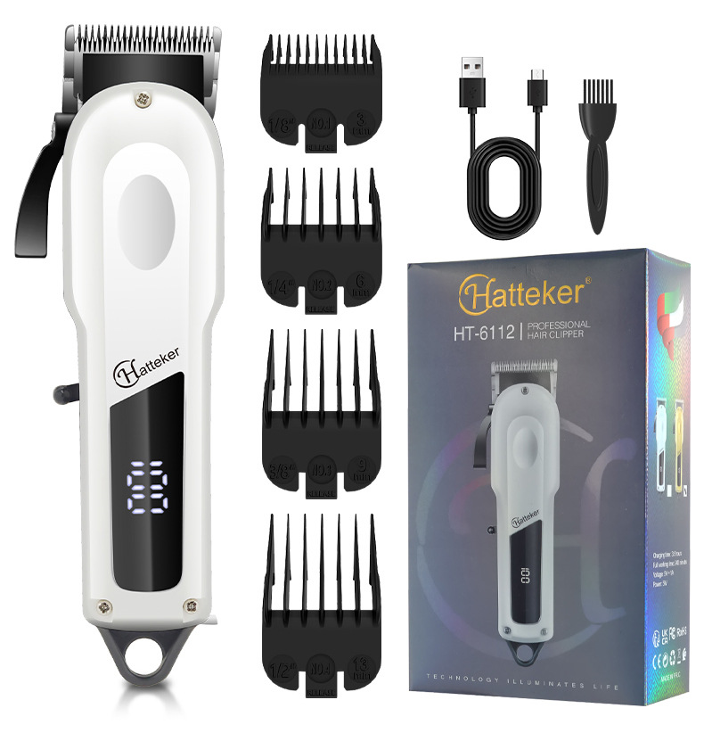 Hatteker electric hair clipper, new export product for hair salons, high-power oil-head electric clipper, household hair razor clipper pic 12