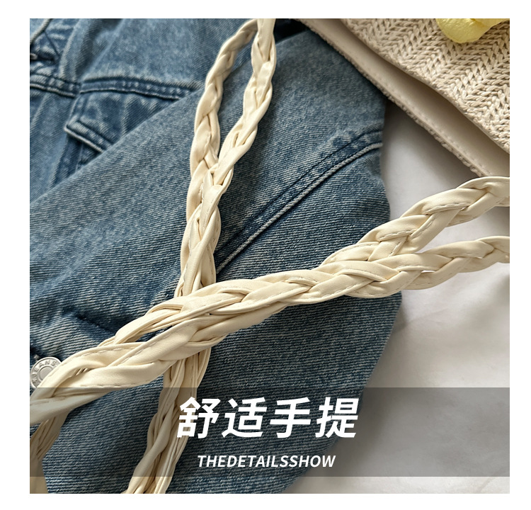 编织草编包包女大容量2023新款夏天花朵单肩休闲潮流洋气托特包详情6