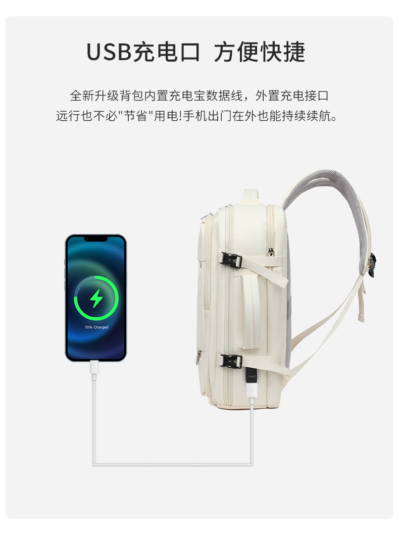 2025 New cross-border casual backpack for both men and women, a multi-functional telescopic handle computer backpack pic 9