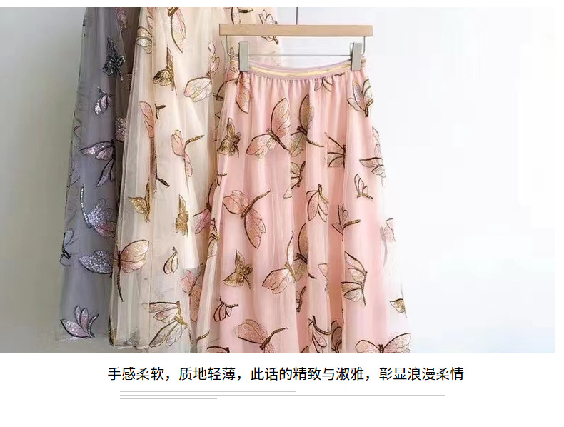 新品蝴蝶亮片婚纱面料女装连衣裙婚纱礼服窗帘晚礼服亮片详情12