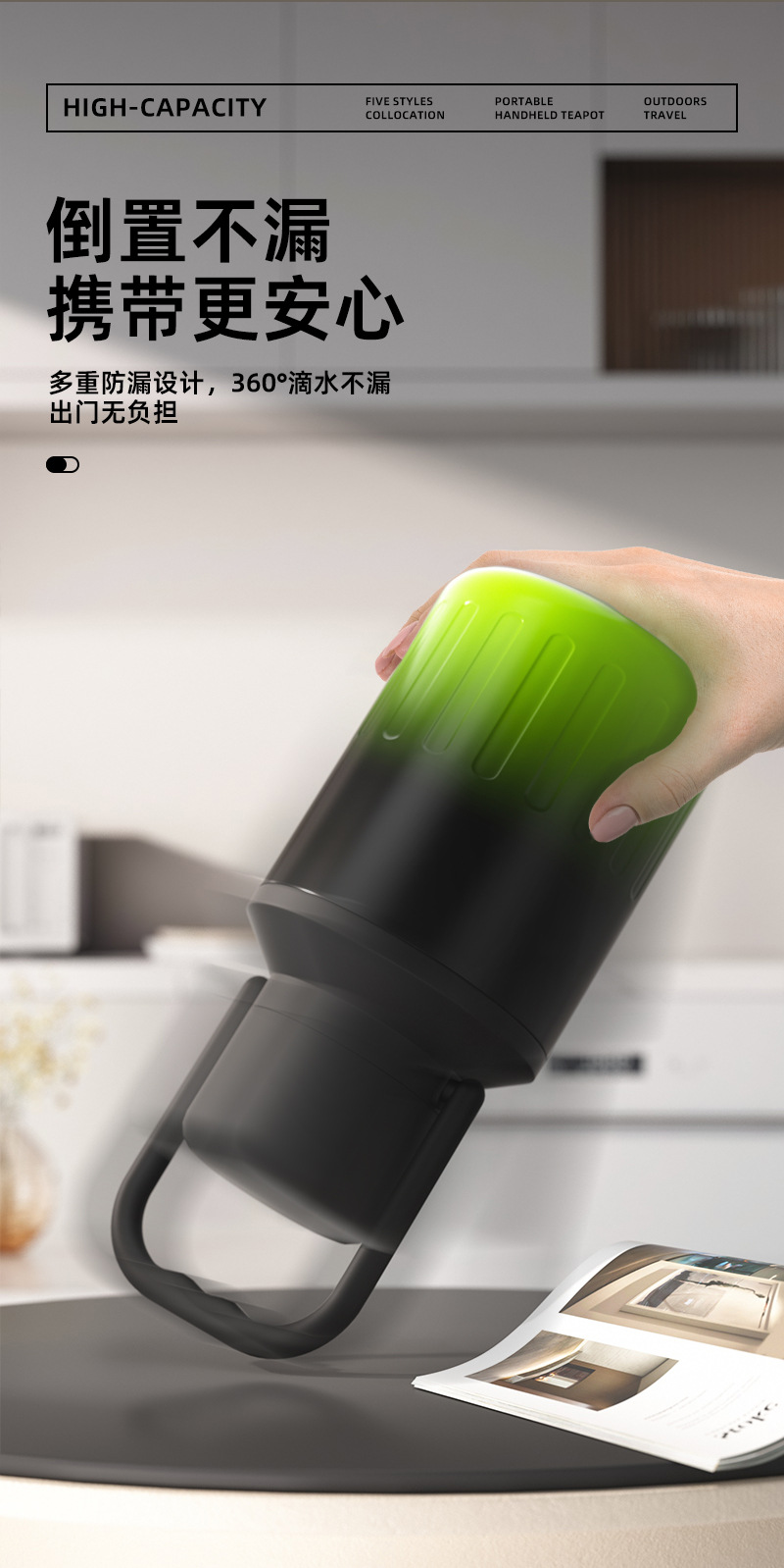 跨境316L不锈钢真空保温杯户外露营巨无霸水杯带提手便携水壶批发详情8