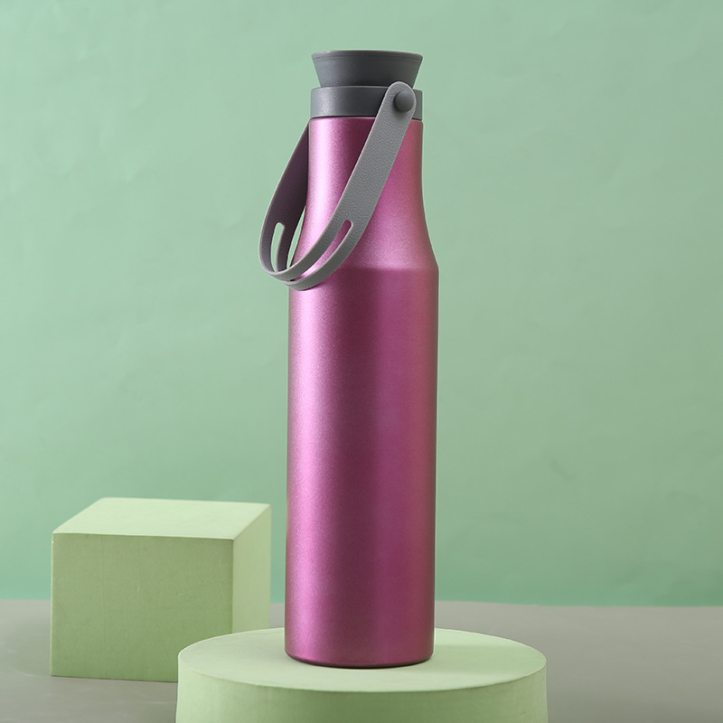 新款不锈钢太空壶男女学生便携吊带保温杯户外运动水壶定 制logo详情5