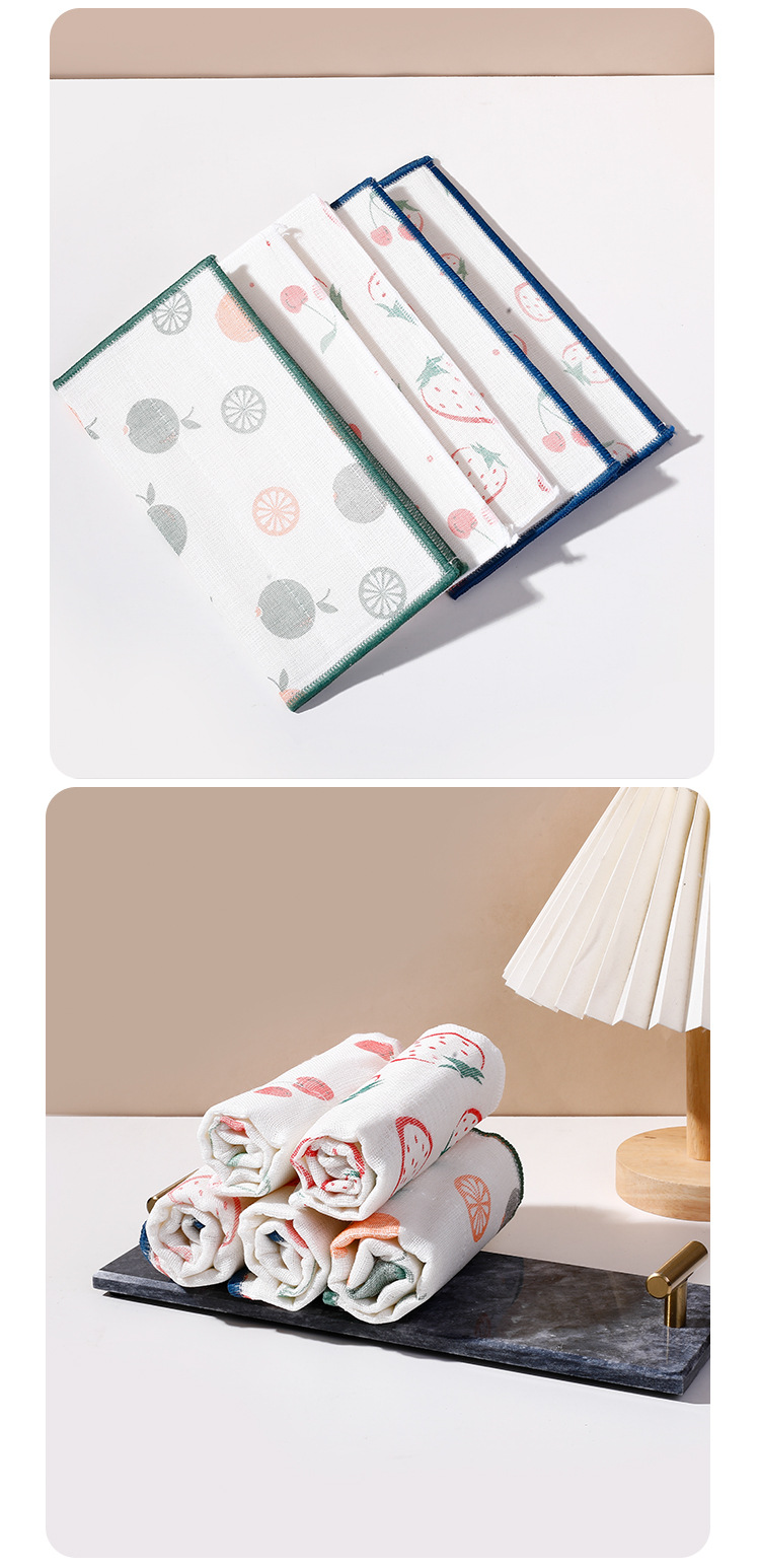 彩虹疏油抹布洗碗不沾油专用多层棉纱加厚纯棉吸水厨房洗碗布批发详情20