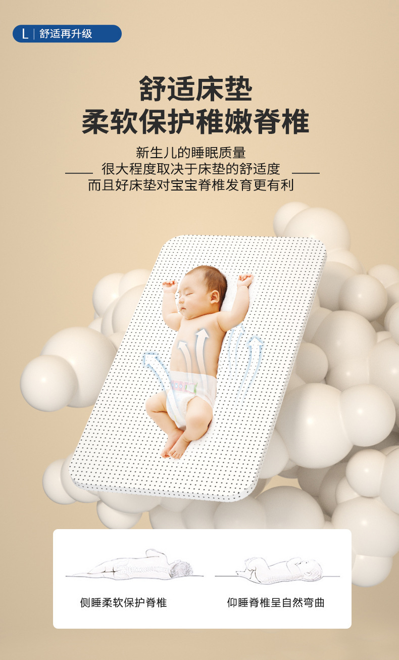 铝合金婴儿床可移动便携式摇篮床可折叠多功能bb床新生儿拼接大床详情15