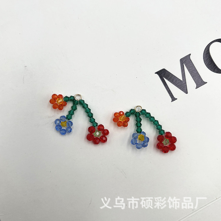 Factory stock of hand-woven glass beads, colored flower pendant accessories, DIY earrings, clothing materials pic 3