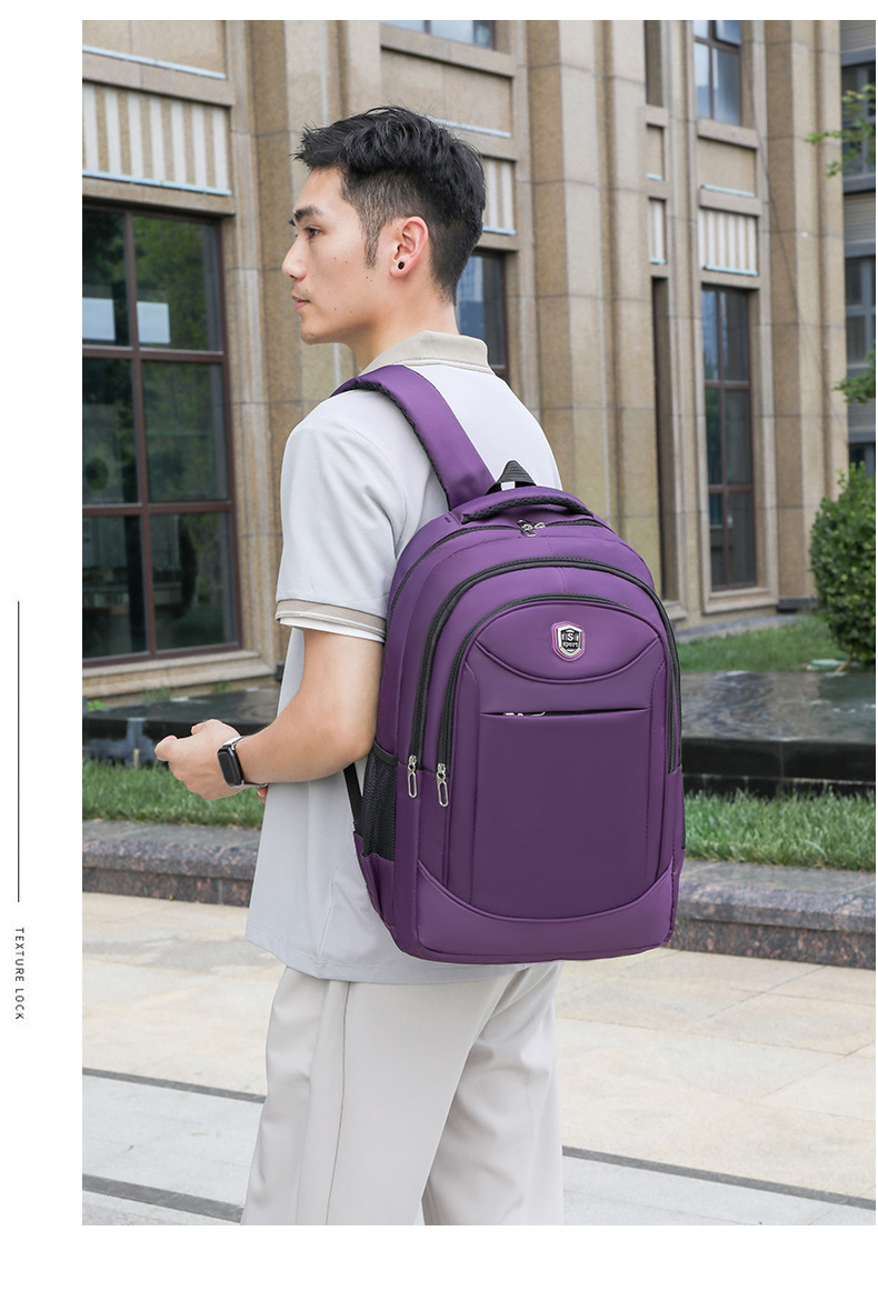 简约商务双肩包男士出行百搭多层旅行背包初高中学生多功能电脑包详情29