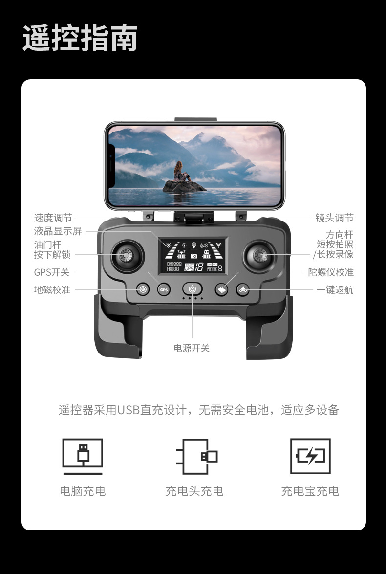 Cross-border RG601MAX high-definition 1080P aerial photography obstacle avoidance drone GPS return brushless four-axis remote control aircraft pic 21