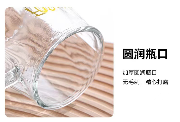 高颜值早餐杯皇冠水杯把手玻璃水杯咖啡杯带勺女生办公室礼品杯子详情6