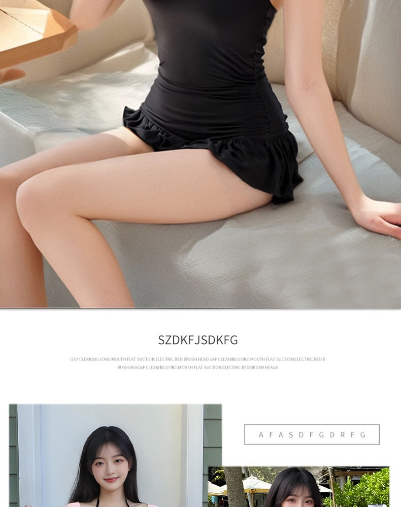 泳衣女2025新款黑色连体比基尼长袖防晒显瘦遮肚辣妹纯欲度假泳装125155详情14