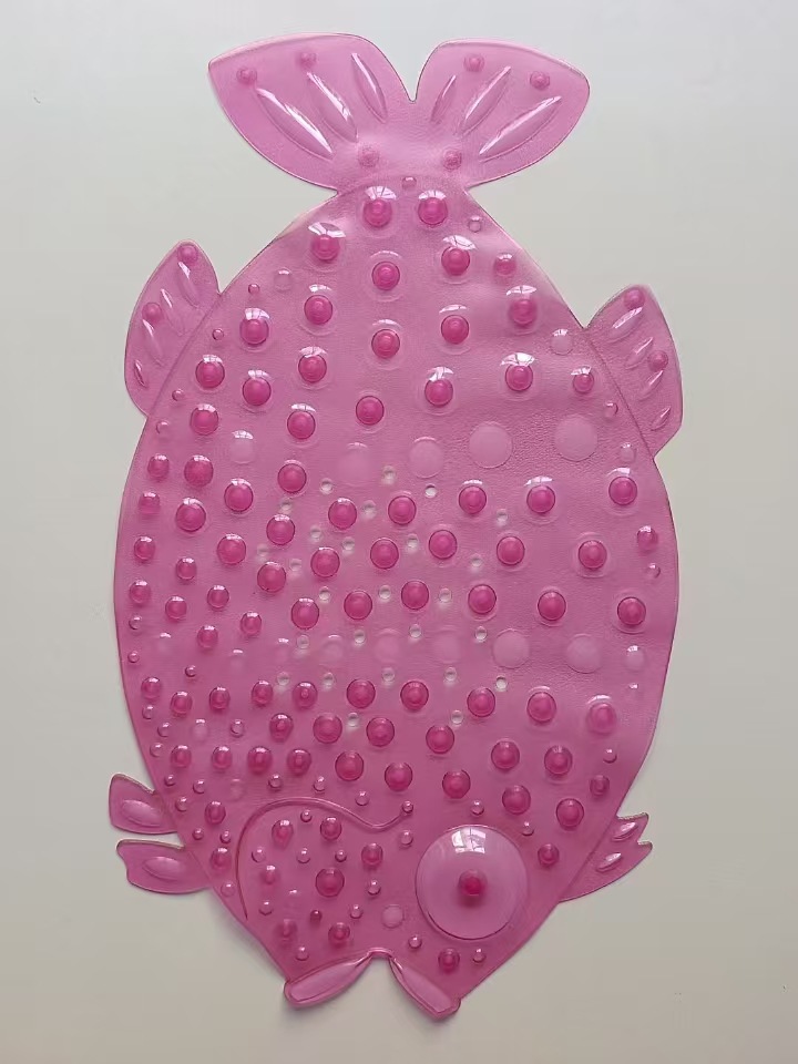 Forma de pescado almohadilla de baño resistente al agua almohadilla de baño larga de color sólido almohadilla de masaje suave espinilla antideslizante almohadilla de baño ventosa pic 5